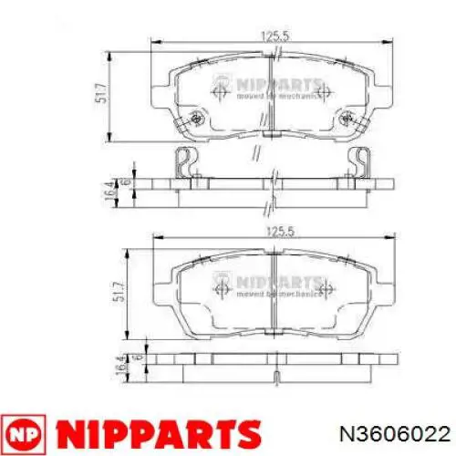 Купити N3606022 Nipparts Колодки гальмівні передні, дискові