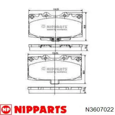 N3607022 Nipparts колодки гальмівні передні, дискові