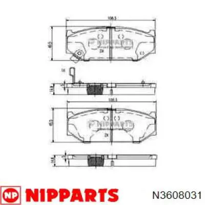 Гальмівні колодки Nipparts N3608031 ціна, від 15.67 USD