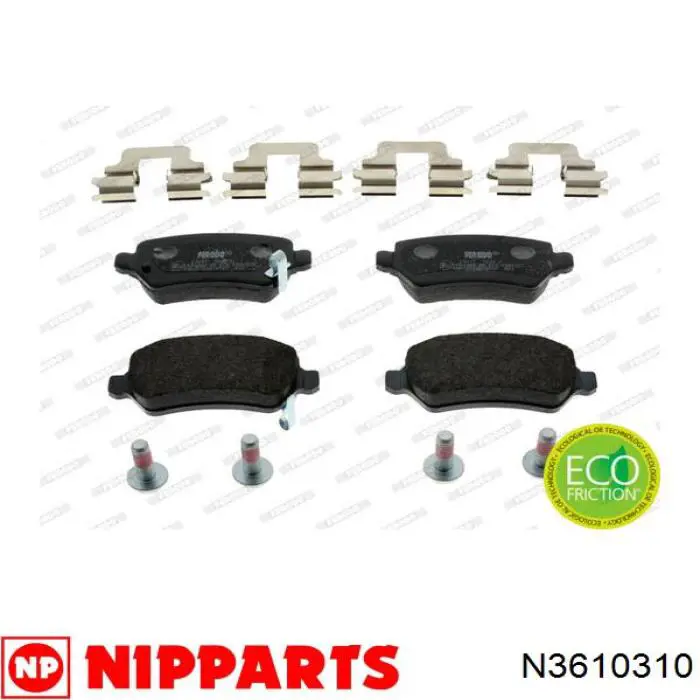 Задні гальмівні колодки Nipparts N3610310 ціна, від 16.89 USD