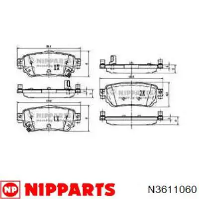 Купити N3611060 Nipparts Задні колодки