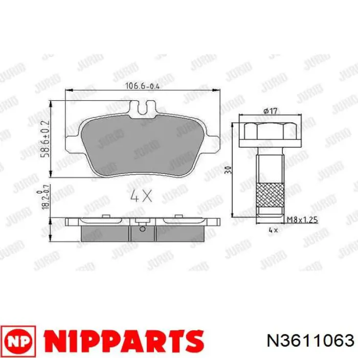Задні гальмівні колодки Nibk PN31010 ціна, від 32.27 USD