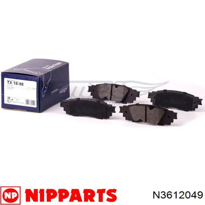 Задні гальмівні колодки Nipparts N3612049 ціна, від 36.41 USD