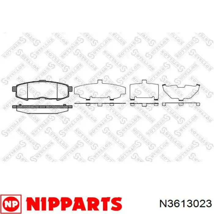 Задні гальмівні колодки Nipparts N3613023 ціна, від 19.46 USD