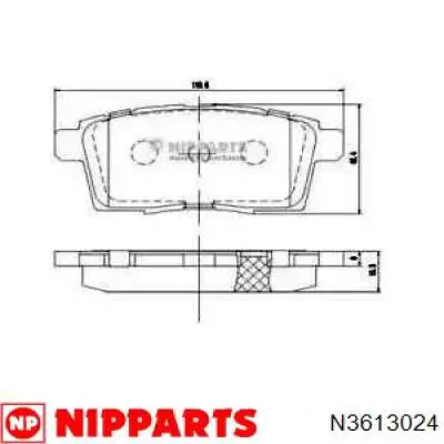 N3613024 Nipparts колодки гальмові задні, дискові