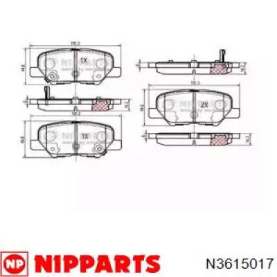 Колодки гальмові задні, дискові N3615017 Nipparts