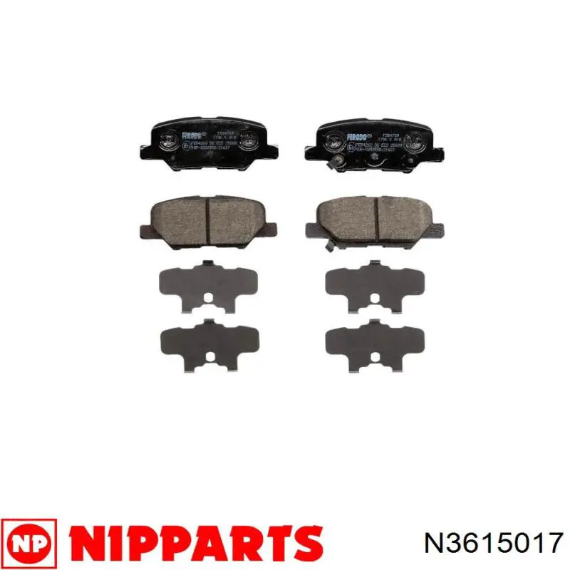 Купити N3615017 Nipparts Задні колодки