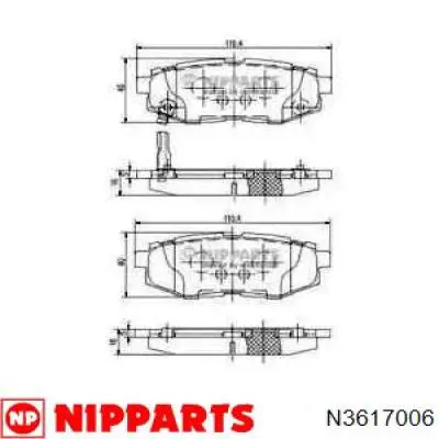 Колодки гальмові задні, дискові N3617006 Nipparts