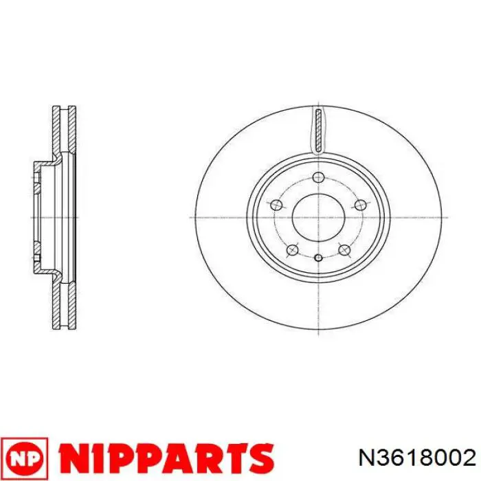 N3618002 Nipparts колодки гальмові задні, дискові