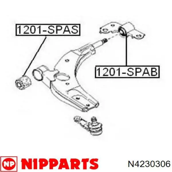 Сайлентблок нижнього важеля передньої підвіски Nipparts N4230306 ціна, від 6.10 USD