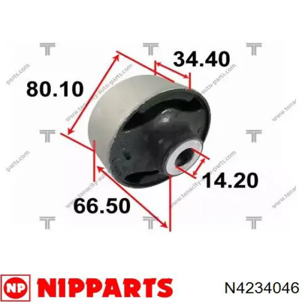 Сайлентблок нижнього важеля передньої підвіски Nipparts N4234046 ціна, від 11.40 USD