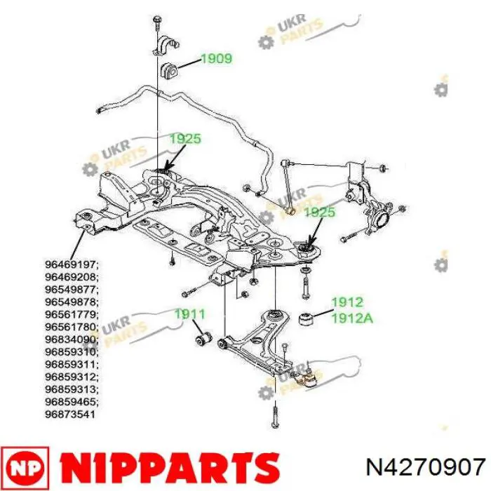 Купити 413129 GKN-Spidan Подушка стабілізатора передня