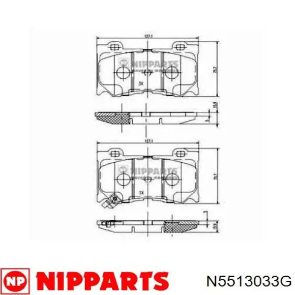 Купити N5513033G Nipparts Амортизатор передній, правий