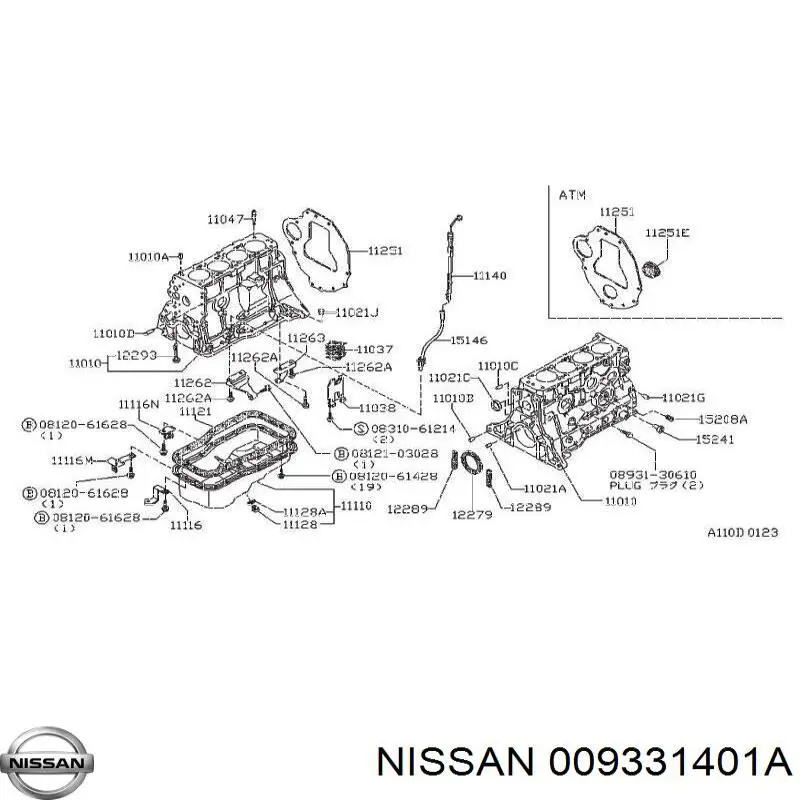 Заглушка ГБЦ/блоку циліндрів Nissan/Infiniti 009331401A ціна, від 1.40 USD