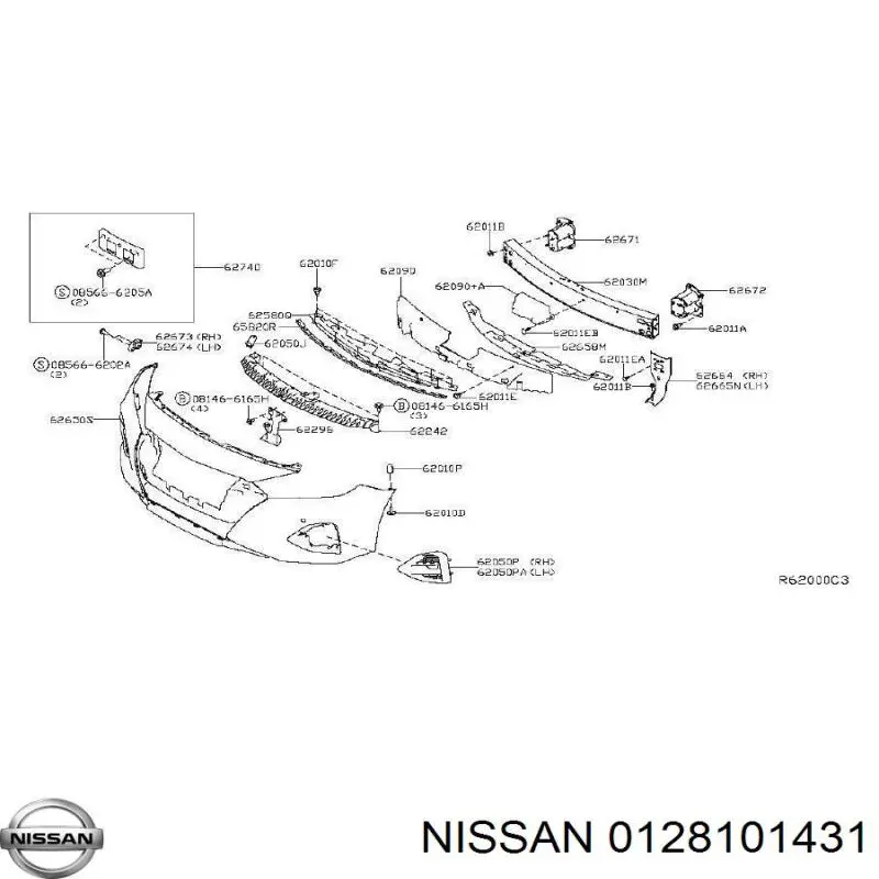  Nissan/Infiniti 0128101431 ціна, від 0.70 USD