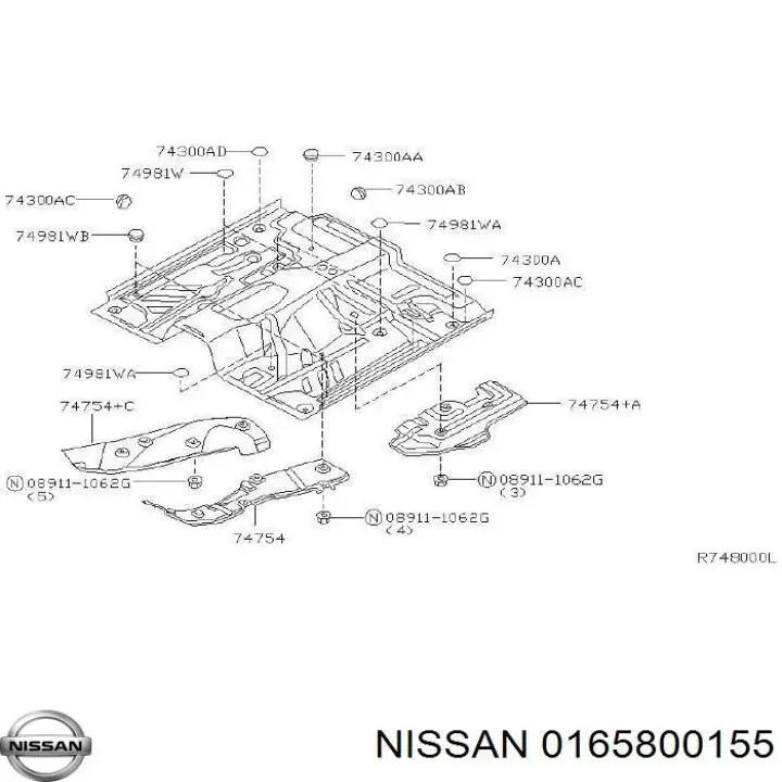  Nissan/Infiniti 0165800155 ціна, від 8.76 USD