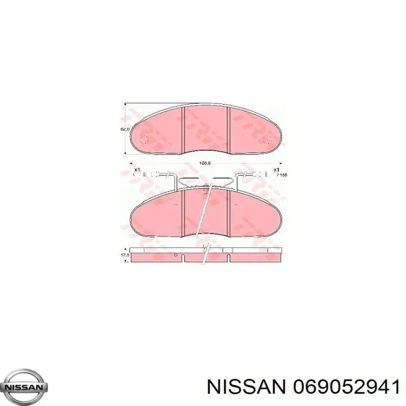 Колодки гальмівні передні, дискові 069052941 Nissan