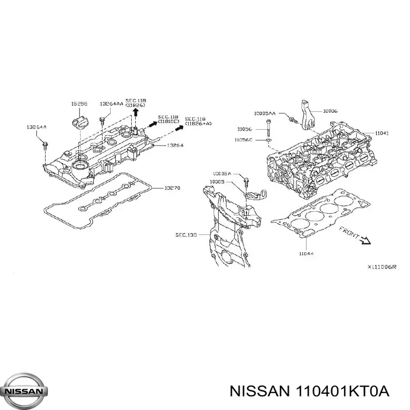 Головка двигуна Nissan/Infiniti 110401KT0A ціна, від 696.64 USD