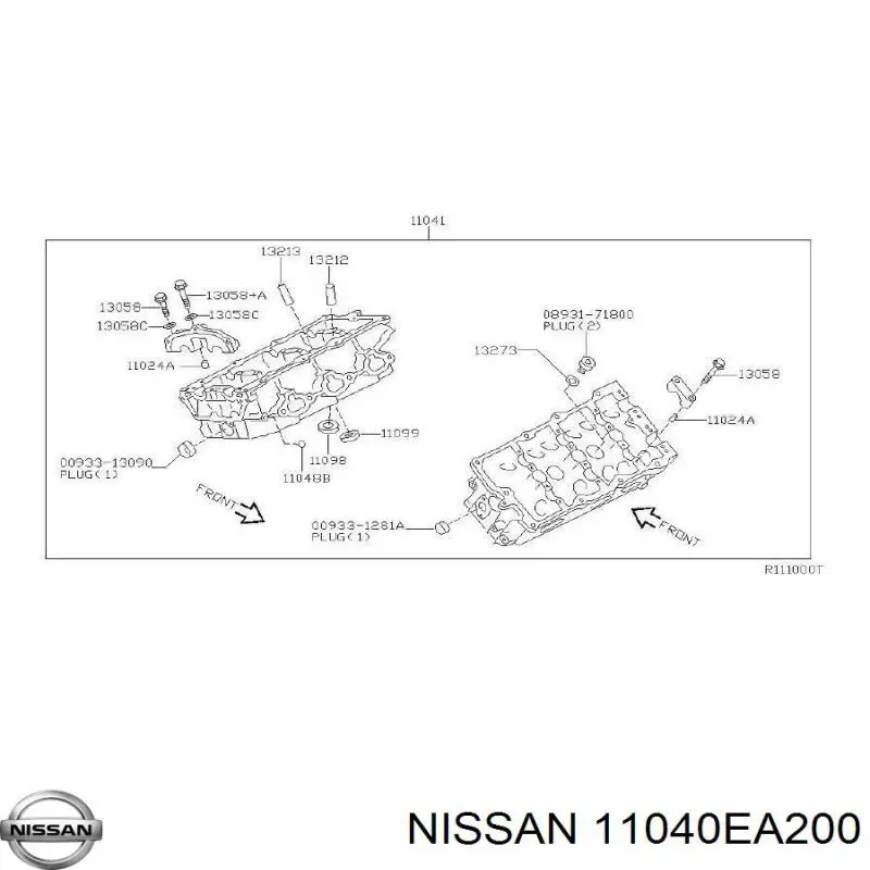 Купити 11040EA200 Nissan/Infiniti Головка блока циліндрів (ГБЦ), права