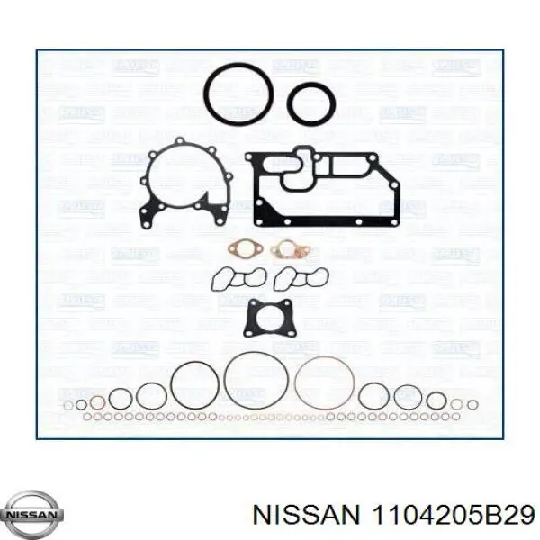 Комплект прокладок двигуна, верхній 1104205B29 NISSAN