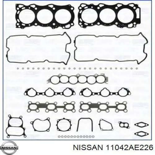 Комплект прокладок двигуна, верхній Nissan/Infiniti A1042AE227 ціна, від 108.27 USD