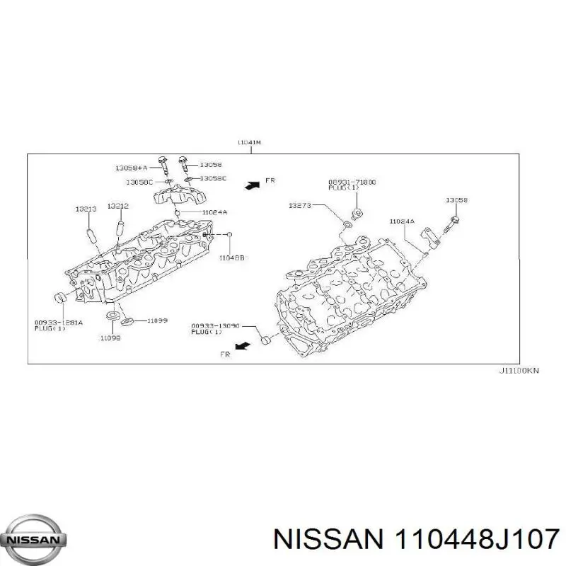 110448J107 Nissan прокладка головки блока циліндрів (гбц, ліва)