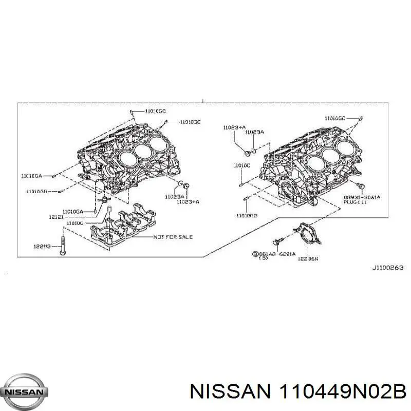 110449N02B Nissan прокладка головки блока циліндрів (гбц, ліва)