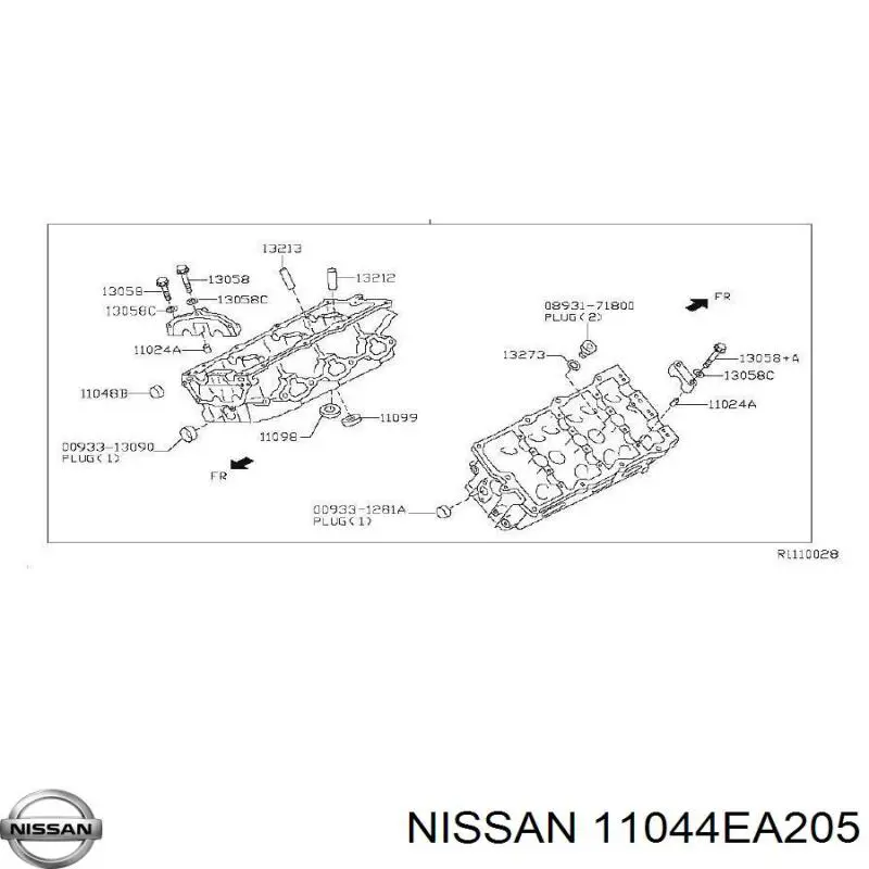 Прокладка головки блока циліндрів (ГБЦ), ліва Nissan/Infiniti 11044EA205 ціна, від 23.54 USD