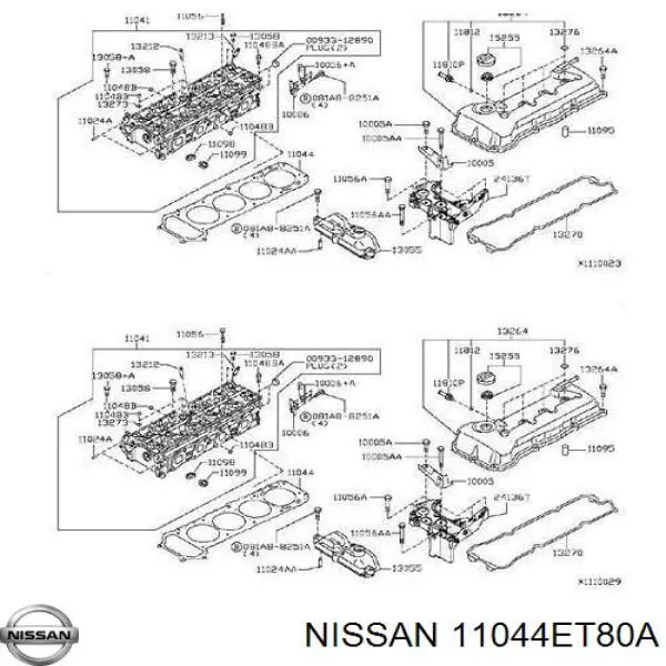 11044ET80A Nissan прокладка головки блока циліндрів (гбц)