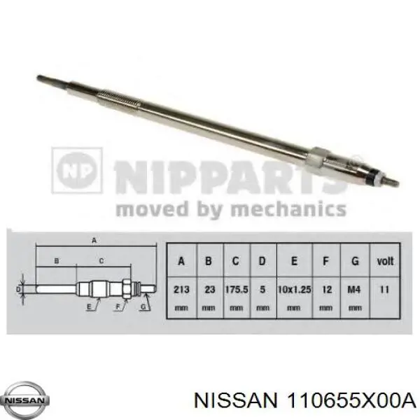 Купити 110655X00A Nissan/Infiniti Свічка накалу