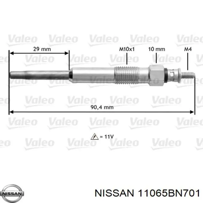 Свічка накалу 11065BN701 Nissan