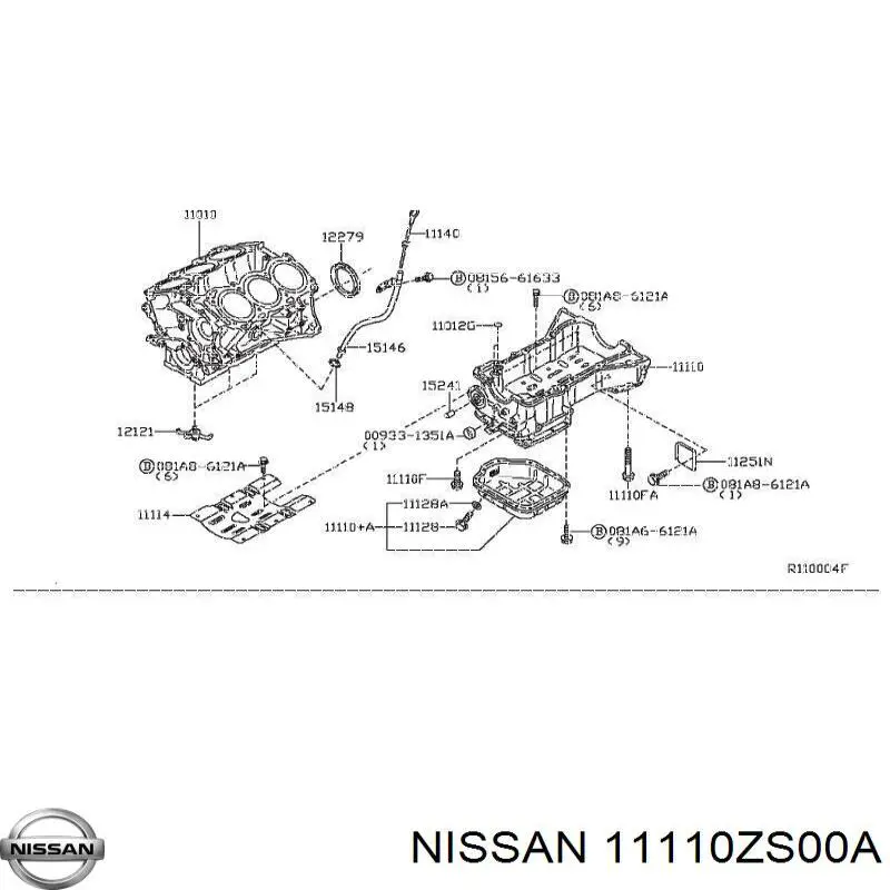 Піддон масляний картера двигуна 11110ZS00A Nissan/Infiniti
