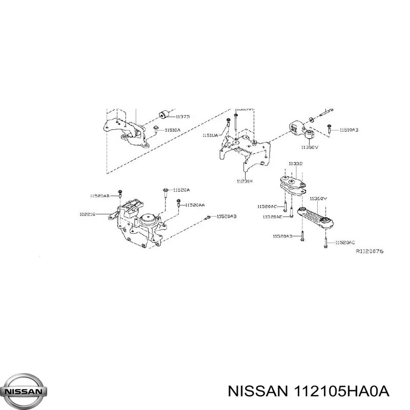 Права подушка двигуна Nissan/Infiniti 112105HA0A ціна, від 99.87 USD