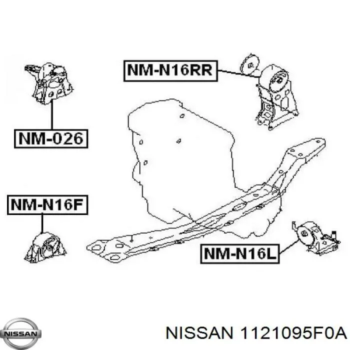 Купити 1121095F0A Nissan/Infiniti Подушка (опора) двигуна, права