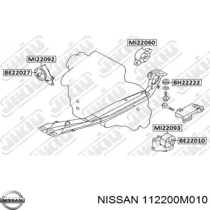Подушка (опора) двигуна, ліва Nissan Sunny 3 (N14) (Нісан Санні)