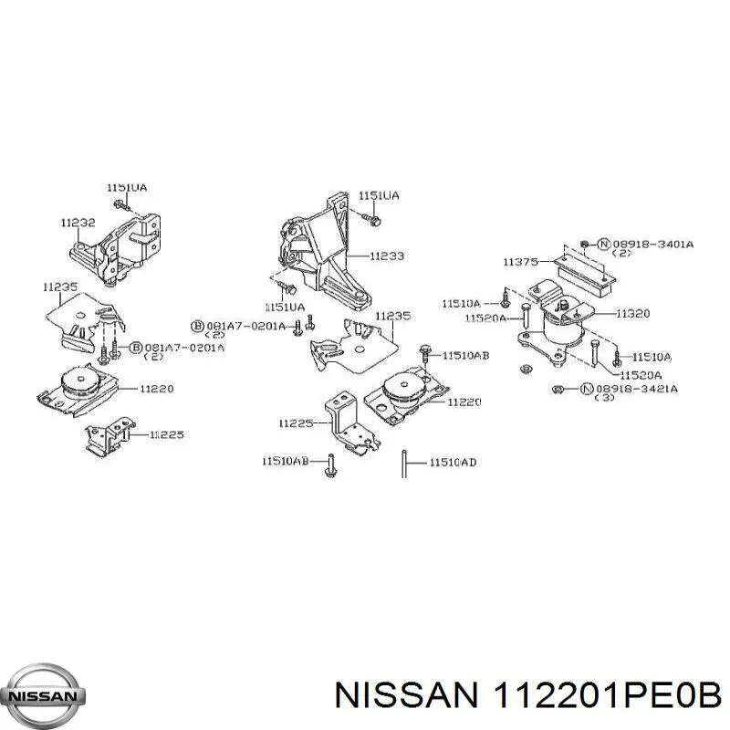 Подушка двигуна передня NMBD40F Febest