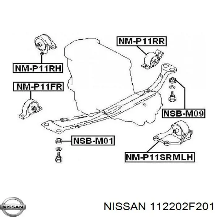 Купити 112202F201 Nissan/Infiniti Подушка (опора) двигуна, ліва