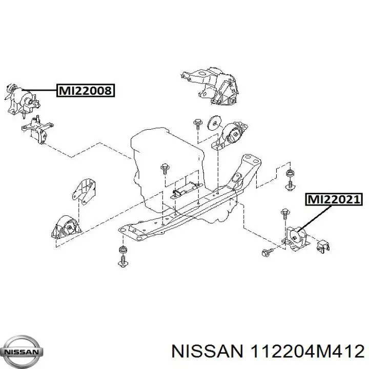 Подушка (опора) двигуна, ліва 112204M412 Nissan