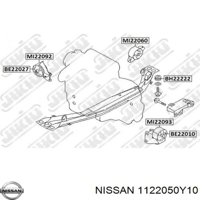 1122050Y10 Nissan подушка (опора двигуна, ліва)
