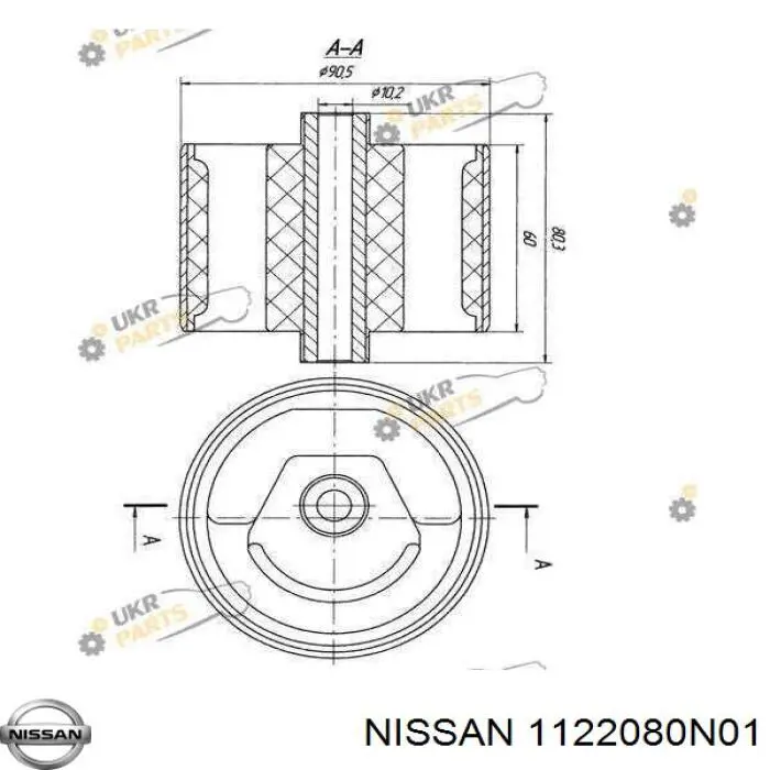Ліва подушка двигуна Nissan/Infiniti 1122080N01 ціна, від 84.62 USD
