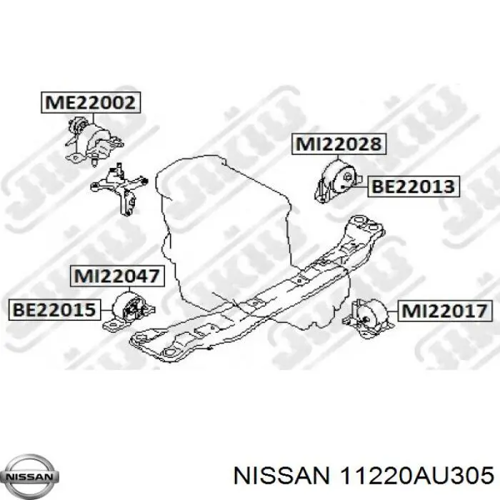11220AU305 Nissan подушка (опора двигуна, ліва)