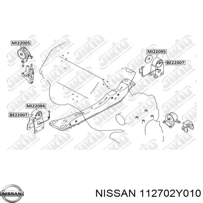 112702Y010 Nissan подушка (опора двигуна, передня)