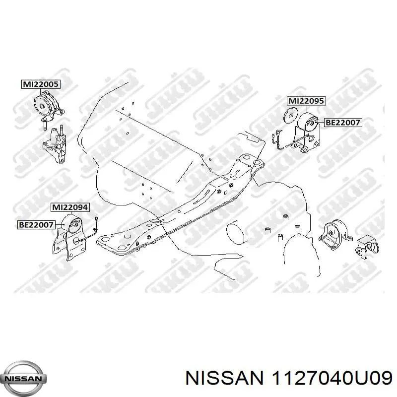 Подушка (опора) двигуна, передня 1127040U09 Nissan