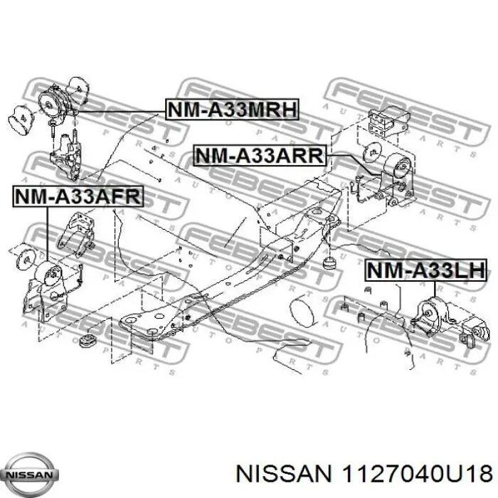 Подушка (опора) двигуна, передня Nissan/Infiniti 1127040U18 ціна, від 27.43 USD