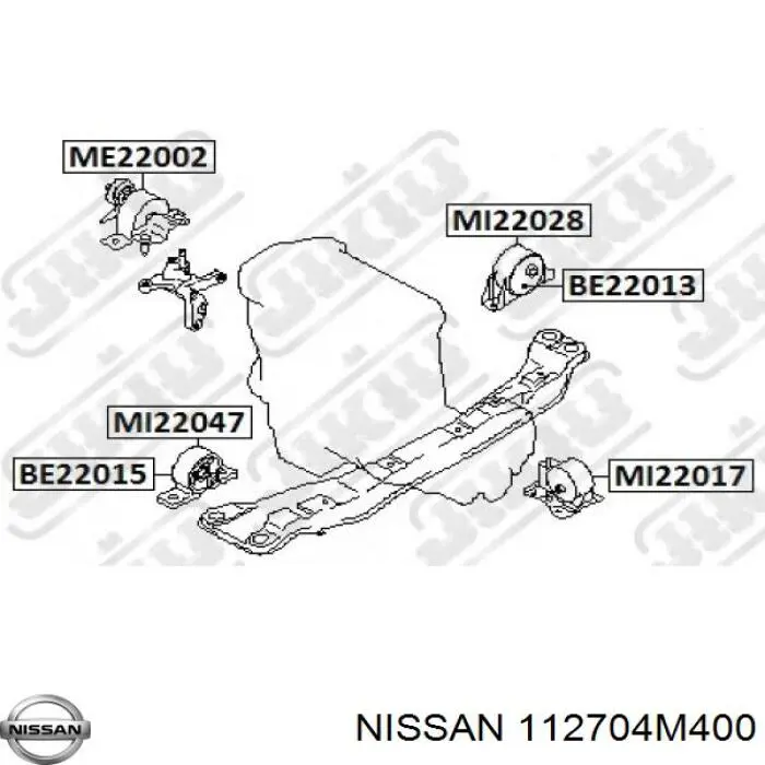 112704M400 Nissan подушка (опора двигуна, передня)