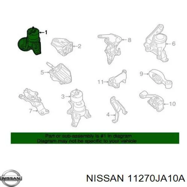 112709N00A Nissan/Infiniti Подушка передньої опори двигуна