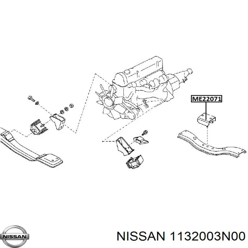 Подушка (опора) двигуна, задня Nissan Urvan (E24) (Нісан Урван)