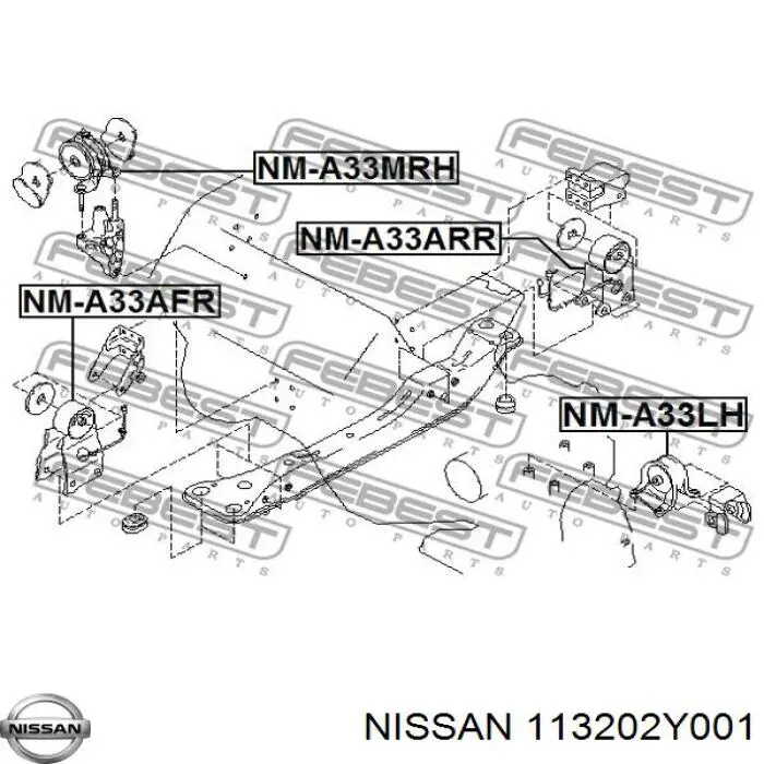 Подушка (опора) двигуна, задня 113202Y001 Nissan