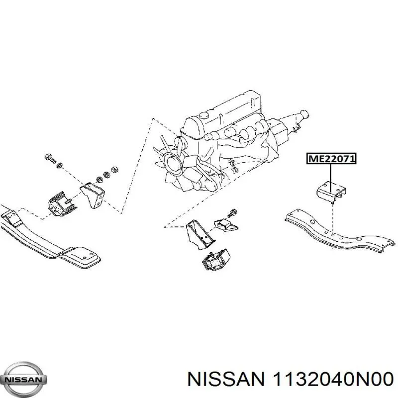 Подушка двигуна задня 1132040N00 Nissan/Infiniti