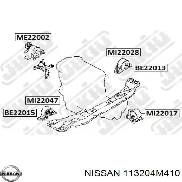 113204M410 Nissan подушка (опора двигуна, задня)